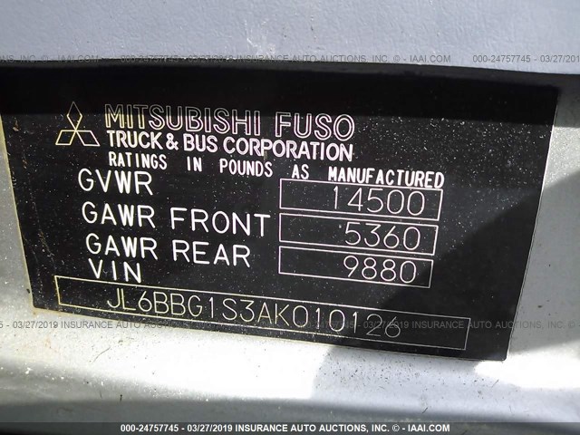 JL6BBG1S3AK010126 - 2010 MITSUBISHI FUSO TRUCK FE 84D Unknown photo 9