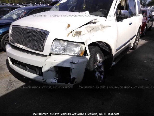 5N3AA08C26N812298 - 2006 INFINITI QX56 WHITE photo 6