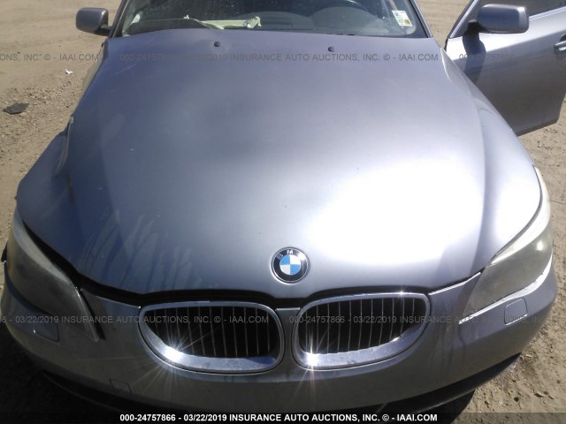 WBANE53527CW68559 - 2007 BMW 525 I GRAY photo 10