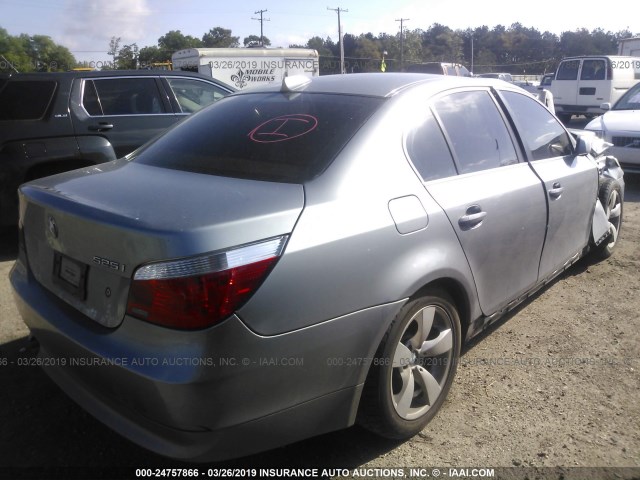 WBANE53527CW68559 - 2007 BMW 525 I GRAY photo 4