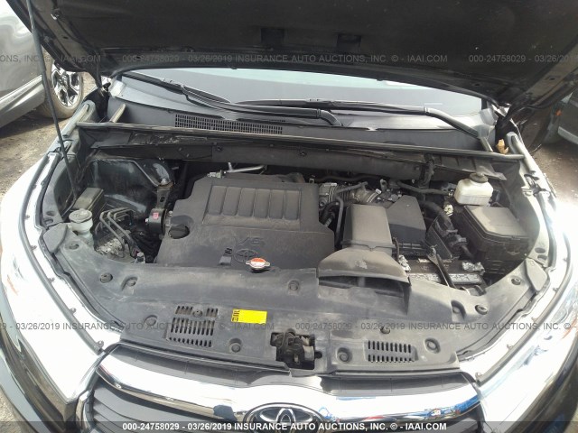 5TDJKRFHXFS219568 - 2015 TOYOTA HIGHLANDER XLE შავი ფოტო 10