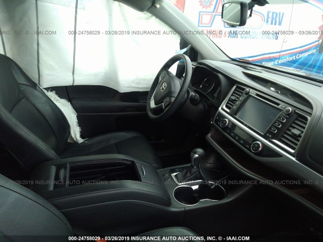 5TDJKRFHXFS219568 - 2015 TOYOTA HIGHLANDER XLE შავი ფოტო 5
