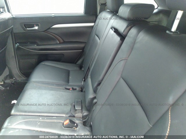 5TDJKRFHXFS219568 - 2015 TOYOTA HIGHLANDER XLE შავი ფოტო 8