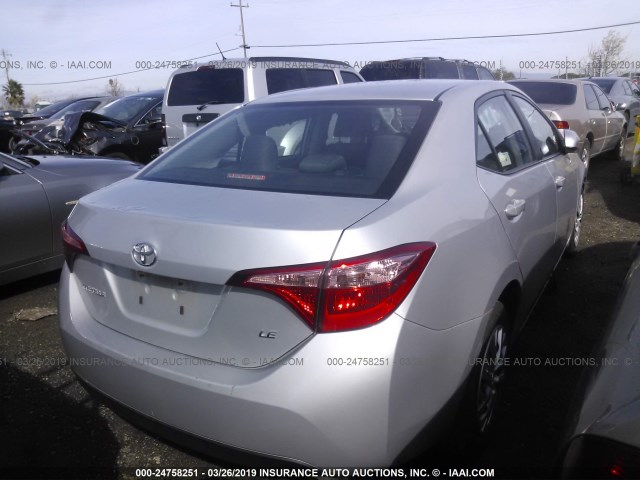 5YFBURHE8HP709097 - 2017 TOYOTA COROLLA L/LE/XLE/SE/XSE SILVER photo 4