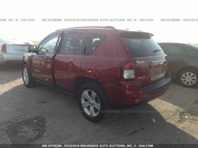 1C4NJDEB4HD191527 - 2017 JEEP COMPASS LATITUDE RED photo 3