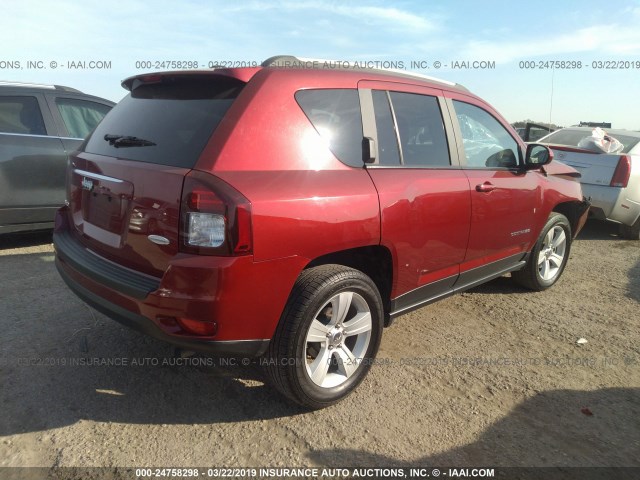 1C4NJDEB4HD191527 - 2017 JEEP COMPASS LATITUDE RED photo 4