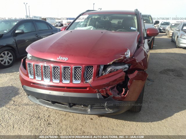 1C4NJDEB4HD191527 - 2017 JEEP COMPASS LATITUDE RED photo 6