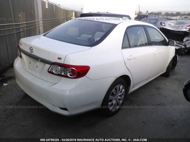 5YFBU4EE1DP116473 - 2013 TOYOTA COROLLA S/LE WHITE photo 4