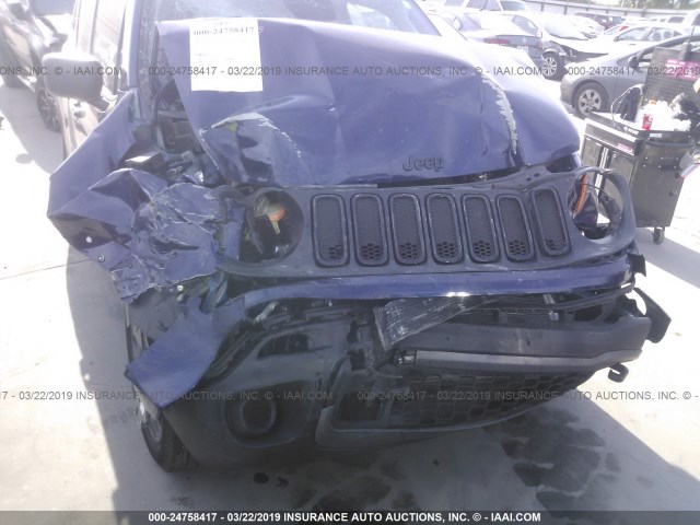 ZACCJBAB2JPH65860 - 2018 JEEP RENEGADE SPORT BLUE photo 6