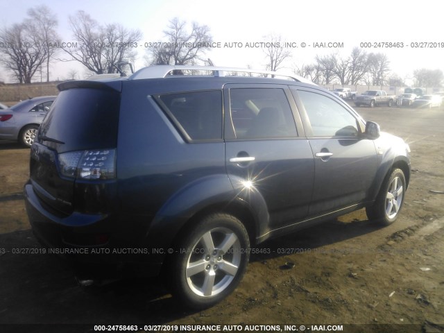 JA4MT41X28Z012485 - 2008 MITSUBISHI OUTLANDER XLS BLUE photo 4