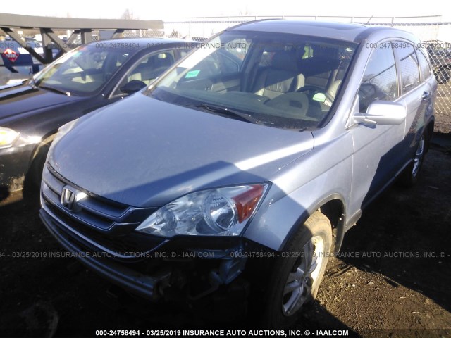 5J6RE4H74BL052017 - 2011 HONDA CR-V EXL SILVER photo 2