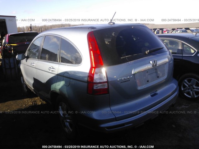 5J6RE4H74BL052017 - 2011 HONDA CR-V EXL SILVER photo 3