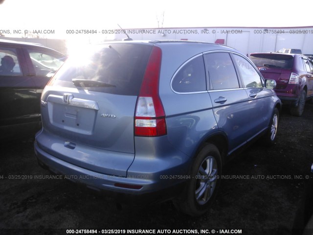 5J6RE4H74BL052017 - 2011 HONDA CR-V EXL SILVER photo 4