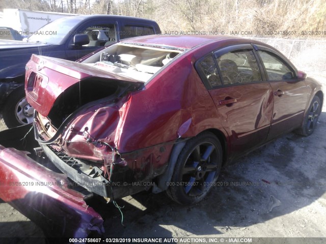 1N4BA41E96C805807 - 2006 NISSAN MAXIMA SE/SL RED photo 4