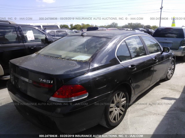 WBAGL63403DP61550 - 2003 BMW 745 I BLACK photo 4