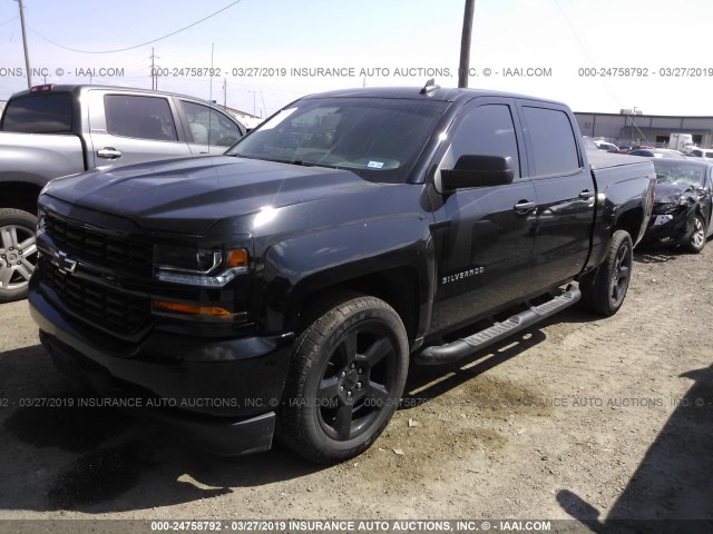 3GCPCPEC5JG445400 - 2018 CHEVROLET SILVERADO C1500 CUSTOM BLACK photo 2