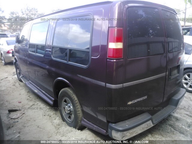 1GBFG15X141229602 - 2004 CHEVROLET EXPRESS G1500  PURPLE photo 3