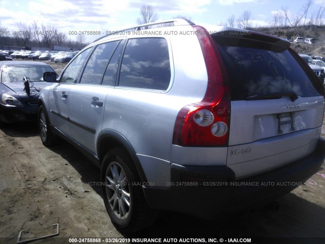 YV1CZ911051185984 - 2005 VOLVO XC90 T6 SILVER photo 3