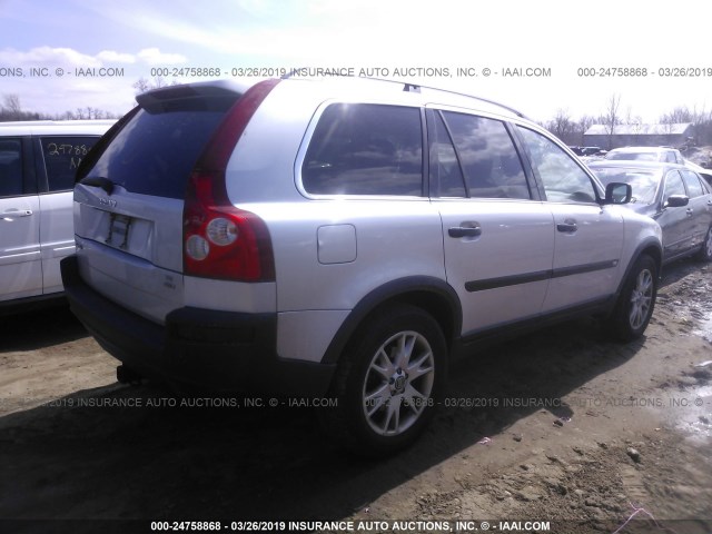 YV1CZ911051185984 - 2005 VOLVO XC90 T6 SILVER photo 4