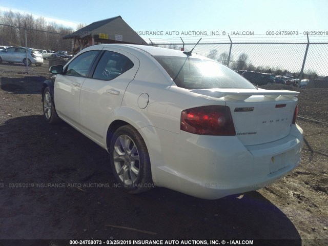 1C3CDZBG7CN212258 - 2012 DODGE AVENGER R/T WHITE photo 3