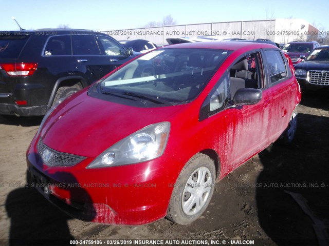 JHMGE8H26AS000643 - 2010 HONDA FIT RED photo 2