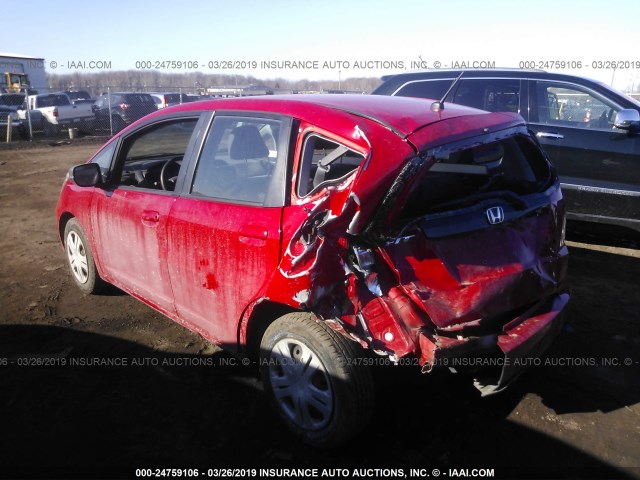 JHMGE8H26AS000643 - 2010 HONDA FIT RED photo 3