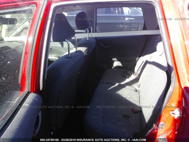 JHMGE8H26AS000643 - 2010 HONDA FIT RED photo 8