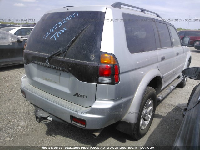 JA4MT31R13J002923 - 2003 MITSUBISHI MONTERO SPORT XLS SILVER photo 4