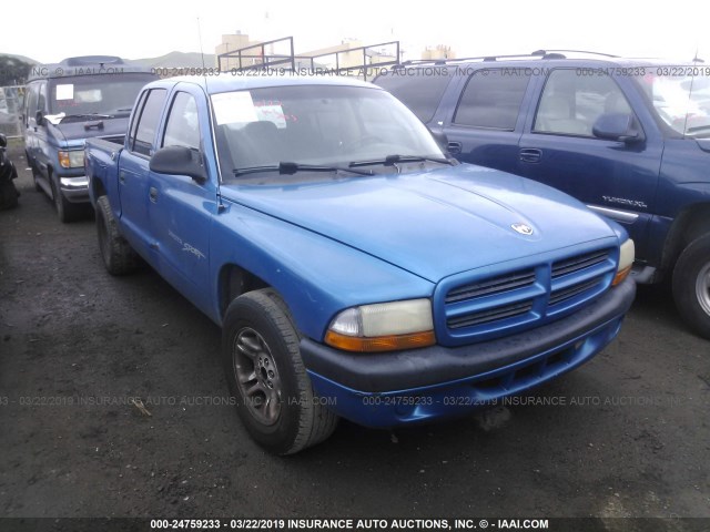 1B7GL2AN01S148246 - 2001 DODGE DAKOTA QUAD BLUE photo 1