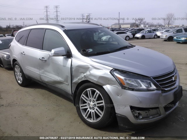 1GNKRGKD9DJ119972 - 2013 CHEVROLET TRAVERSE LT SILVER photo 1