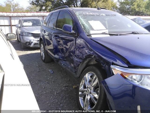 2FMDK3JC9DBE07188 - 2013 FORD EDGE SEL BLUE photo 6