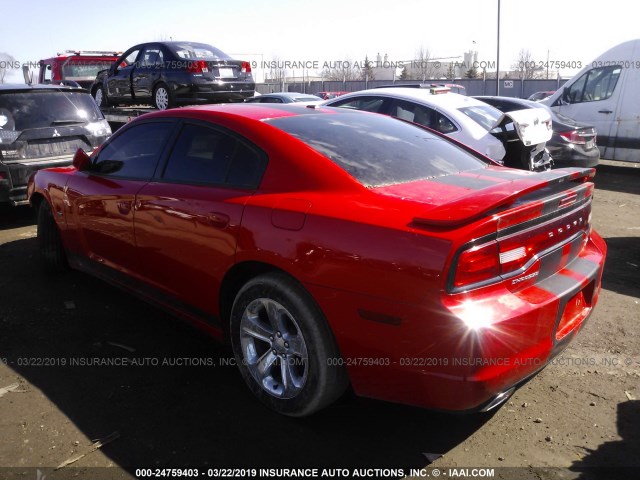 2C3CDXCT7EH262704 - 2014 DODGE CHARGER R/T RED photo 3