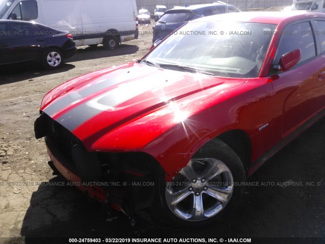 2C3CDXCT7EH262704 - 2014 DODGE CHARGER R/T RED photo 6