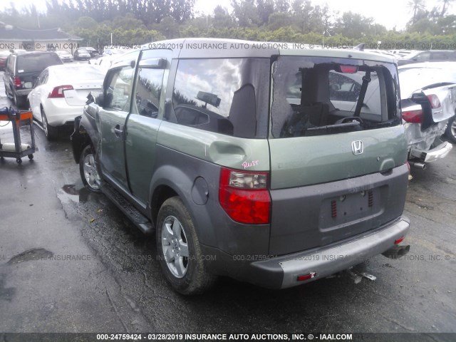 5J6YH176X4L012229 - 2004 HONDA ELEMENT EX GREEN photo 3