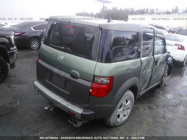 5J6YH176X4L012229 - 2004 HONDA ELEMENT EX GREEN photo 4