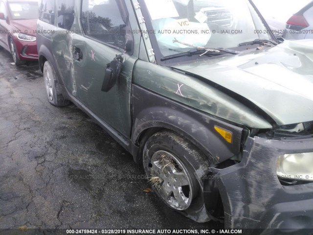 5J6YH176X4L012229 - 2004 HONDA ELEMENT EX GREEN photo 6