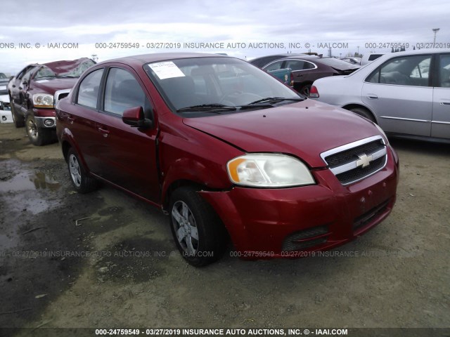 KL1TD56E59B664322 - 2009 CHEVROLET AVEO LS/LT წითელი ფოტო 1