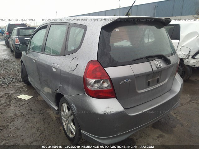 JHMGD38677S026783 - 2007 HONDA FIT S SILVER photo 3