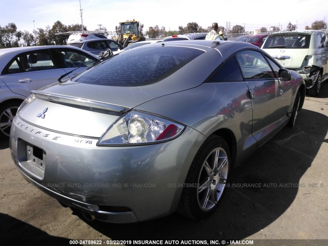 4A3AK34T48E009591 - 2008 MITSUBISHI ECLIPSE GT GRAY photo 4