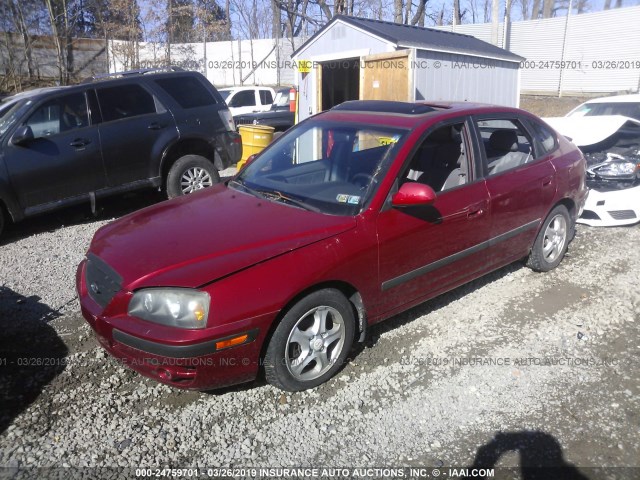 KMHDN56DX5U152390 - 2005 HYUNDAI ELANTRA GLS/GT RED photo 2