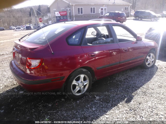 KMHDN56DX5U152390 - 2005 HYUNDAI ELANTRA GLS/GT RED photo 4