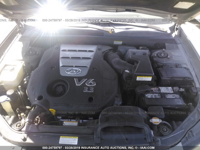 5NPEU46F77H215482 - 2007 HYUNDAI SONATA SE/LIMITED GREEN photo 10