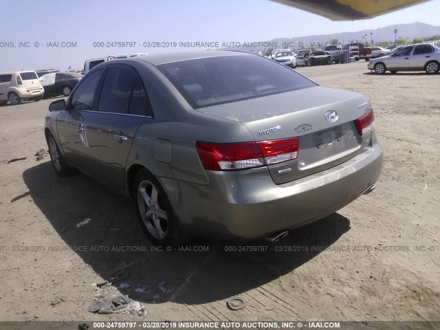 5NPEU46F77H215482 - 2007 HYUNDAI SONATA SE/LIMITED GREEN photo 3