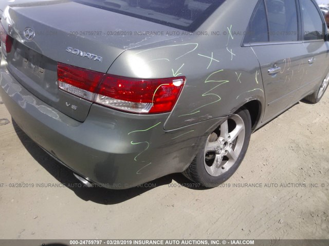 5NPEU46F77H215482 - 2007 HYUNDAI SONATA SE/LIMITED GREEN photo 6