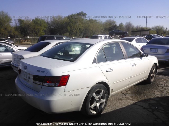 5NPEU46F16H098612 - 2006 HYUNDAI SONATA GLS/LX WHITE photo 4