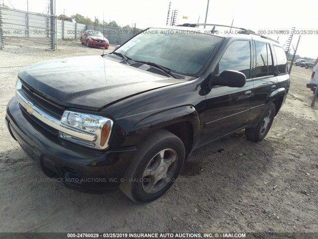 1GNDS13S572162419 - 2007 CHEVROLET TRAILBLAZER LS/LT BLACK photo 2