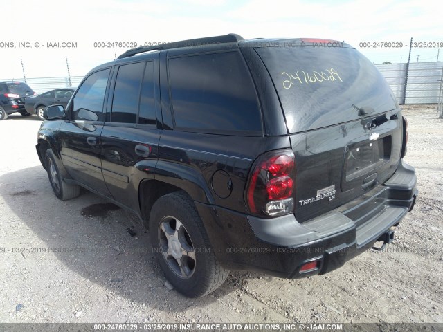 1GNDS13S572162419 - 2007 CHEVROLET TRAILBLAZER LS/LT BLACK photo 3