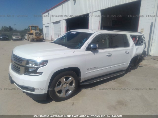 1GNSKJKC4JR249468 - 2018 CHEVROLET SUBURBAN K1500 PREMIER WHITE photo 2