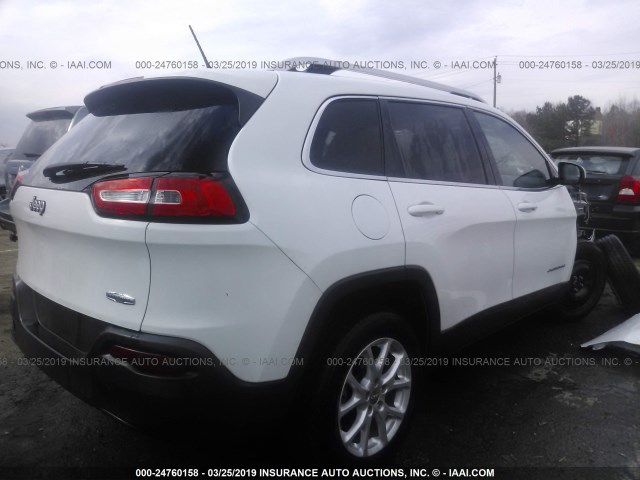 1C4PJLCBXEW126672 - 2014 JEEP CHEROKEE LATITUDE WHITE photo 4