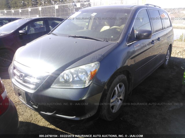 5FNRL38686B418972 - 2006 HONDA ODYSSEY EXL GRAY photo 2